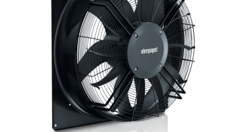 AxiBlade fan in housing, slight lateral view, with reflection
