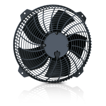 UnitCooler fan, almost frontal view, with reflection