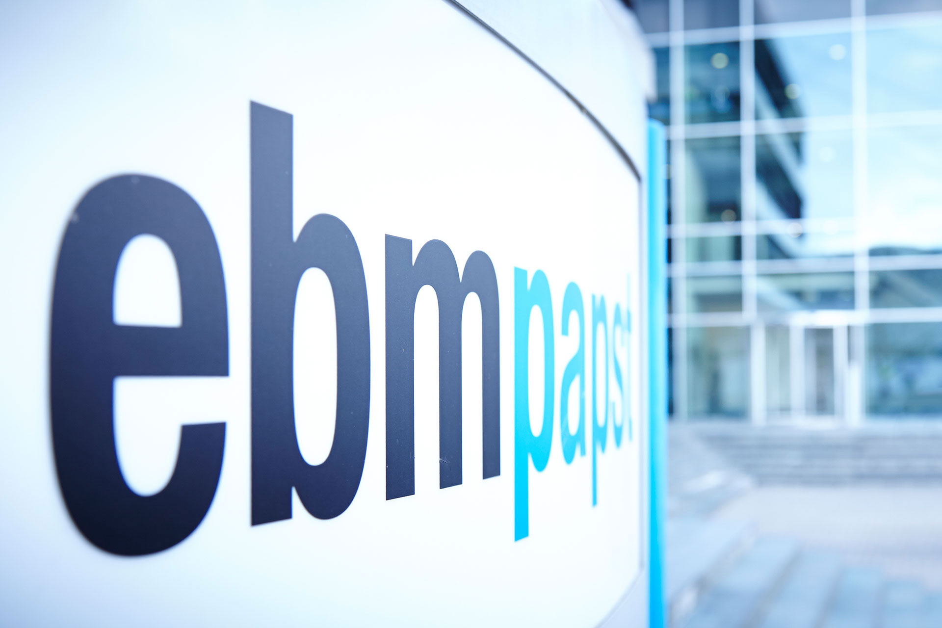 Decorative lettering displaying ebm-papst logo