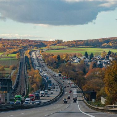 Highway with many vehicles